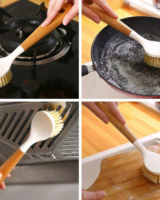 Eco-Friendly Bamboo Scrubber with Natural Sisal Bristles