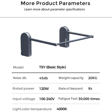 Electric Pull-Down Wardrobe Lift Rail with Smart Remote & Voice Control | Très Elite