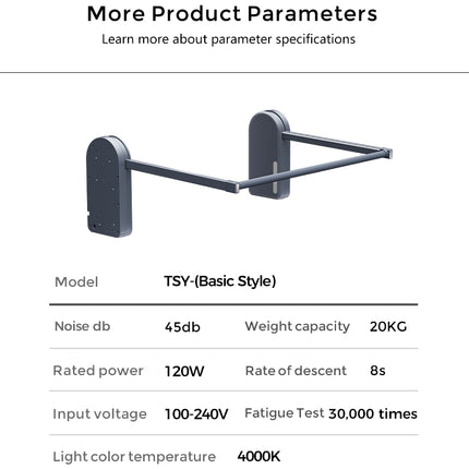 Electric Pull-Down Wardrobe Lift Rail with Smart Remote & Voice Control | Très Elite