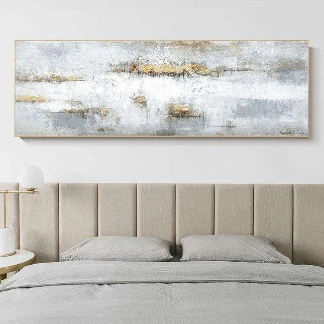 Customizable White Abstract Canvas Print - Chic Wall Art for Contemporary Living Room Redesign