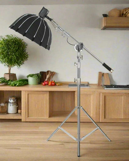 Heavy-Duty 2.49M Stainless Steel Boom Arm Light Stand Kit for Professional Photography