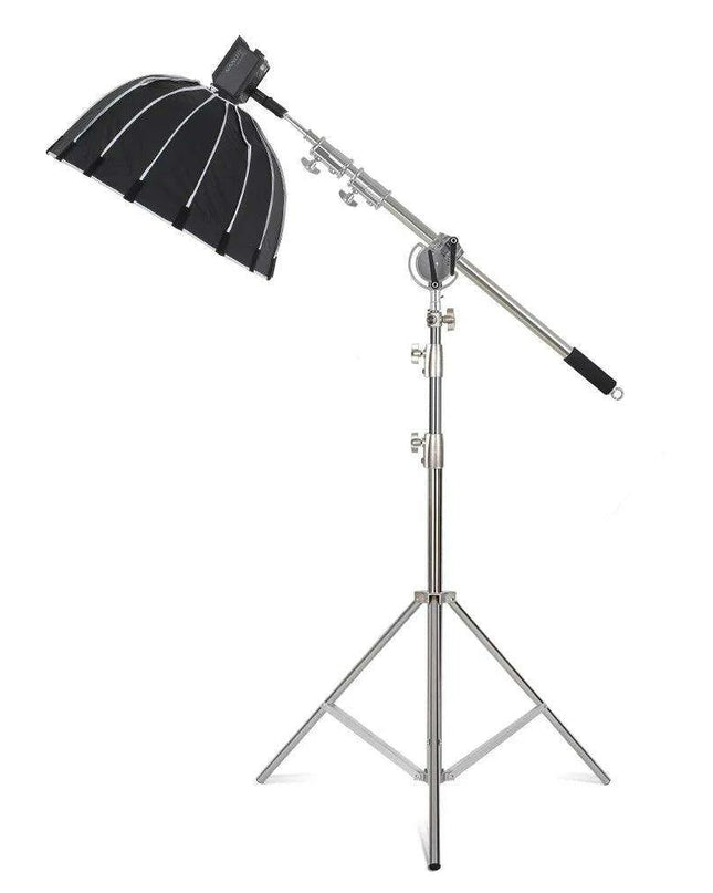 Professional Adjustable Stainless Steel Light Stand with Boom Arm & Sandbag - 2.49M Height