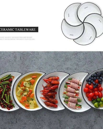 Celestial Blossom Ceramic Plate Collection - Artistic Dining & Snacking Essentials
