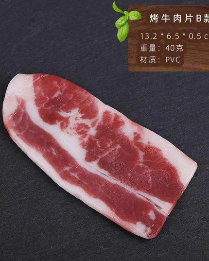 Lifelike Meat Replica Props for Photography and Home Decor - Realistic Steak, Pork, and Bacon Models