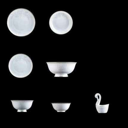 Elegant 60-Piece Fine China Dinnerware Set with Timeless Glaze and Impeccable Craftsmanship
