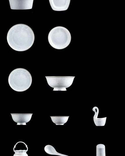 Elegant 60-Piece Fine China Dinnerware Set with Timeless Glaze and Impeccable Craftsmanship