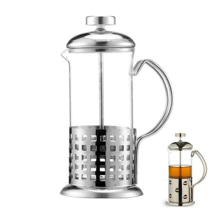 Chic 350ml Stainless Steel and Glass French Press for Ultimate Coffee and Tea Experience