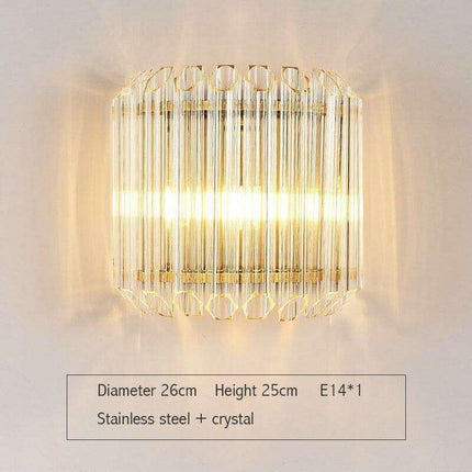 Elegant Crystal Wall Sconce - Modern Illumination for Home and Bath
