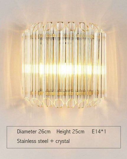 Elegant Crystal Wall Sconce - Modern Illumination for Home and Bath