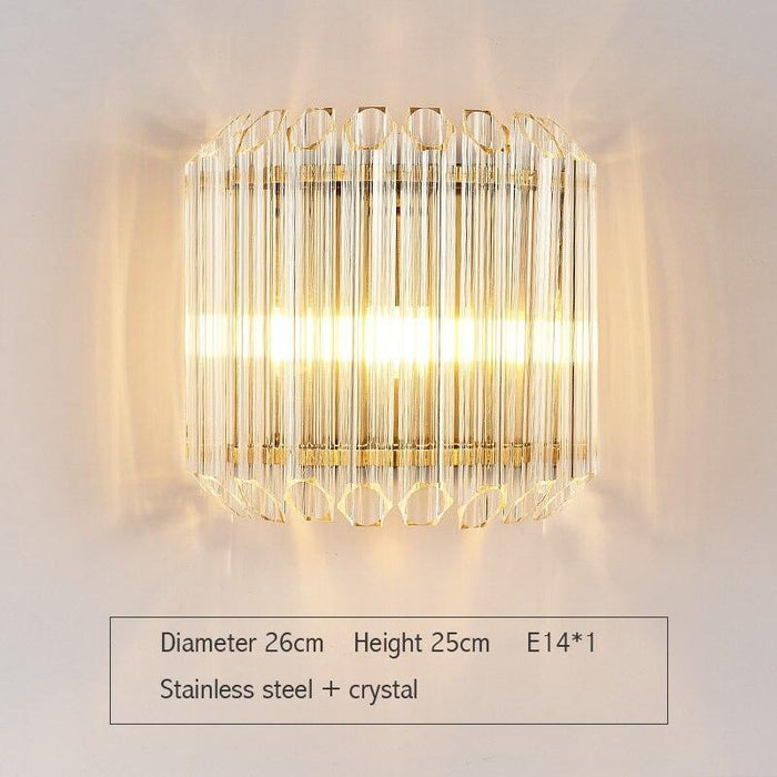 Elegant Crystal Wall Sconce - Modern Illumination for Home and Bath