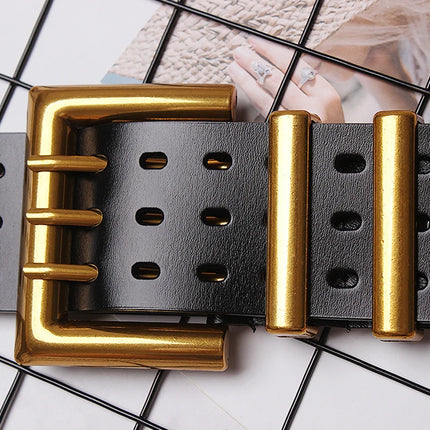 Genuine Leather Wide Corset Belt — Women’s Waist Cincher, Plus Size