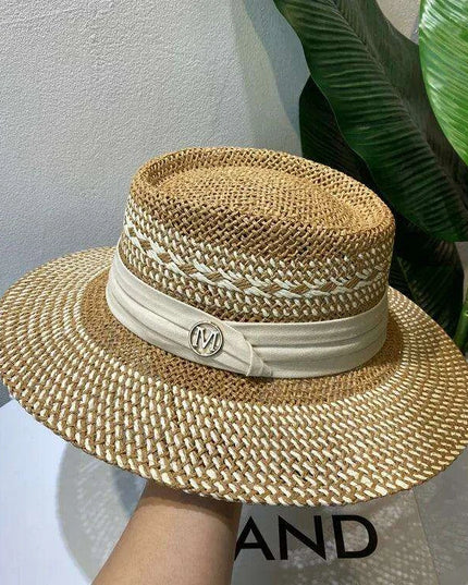 Chic Adjustable Wide Brim Straw Hat for Women - Stylish Sun Protection Beach Accessory Available in 50 Colors