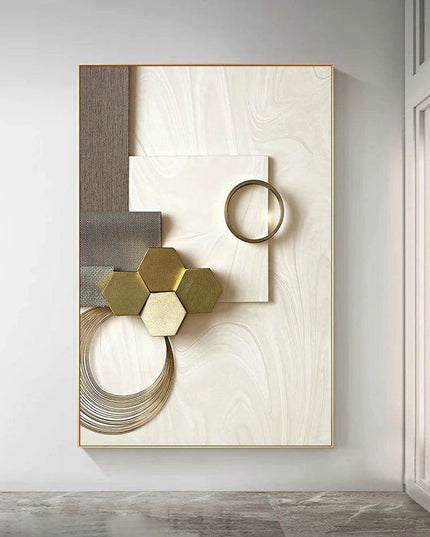 Modern 3D Geometric Metal Wall Art for Chic Home Decor