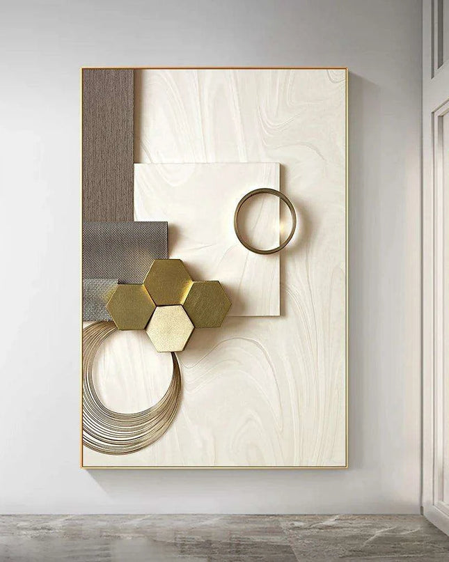 Modern 3D Geometric Metal Wall Art for Chic Home Decor