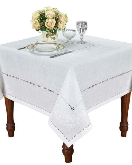 Chamomile Elegance White Table Linen Set by Jimo Lace