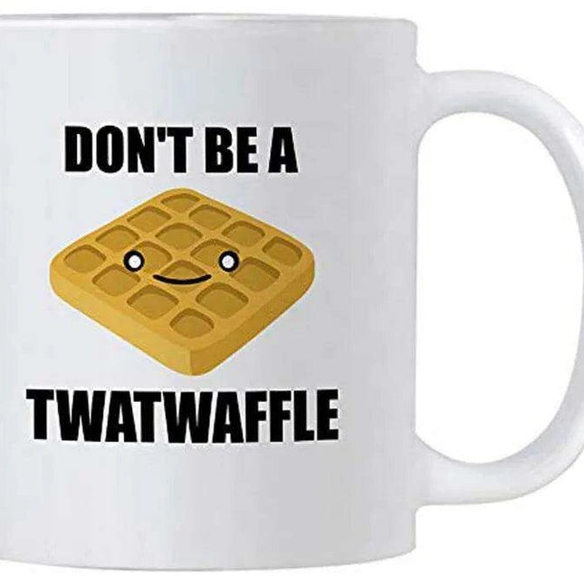 Hilarious Don't Be a Twat Waffle Coffee Cup - Ideal Gag Gift for Friends & Colleagues