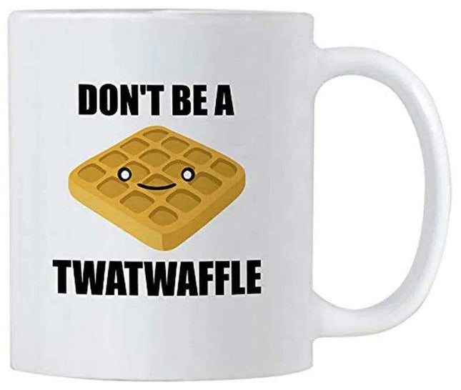 Hilarious Don't Be a Twat Waffle Coffee Cup - Ideal Gag Gift for Friends & Colleagues