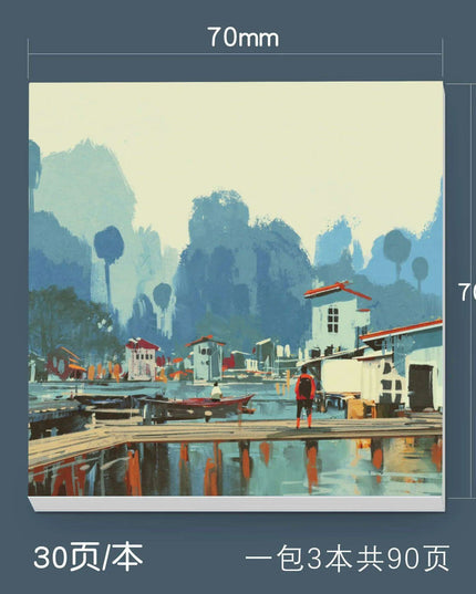 Serene Landscapes Sticky Note Pads for Effortless Organization