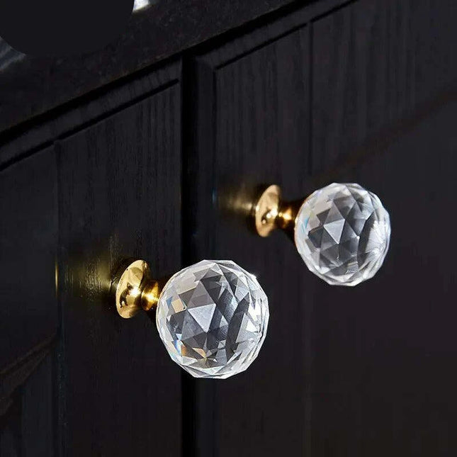 30mm Colorful Crystal Glass Drawer Pulls for Elegant Home Enhancement