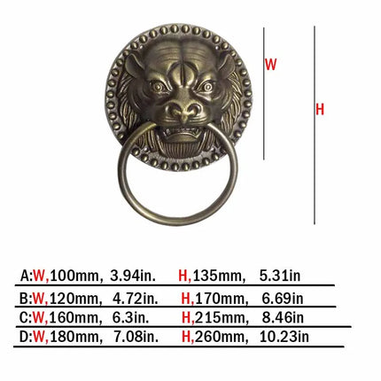 1pcs Old-Style Solid Wood Door Knocker Tiger head Front Door Knock Lio