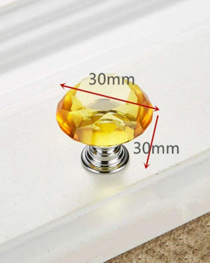 Elegant 30mm Diamond Crystal Glass Cabinet and Drawer Knobs for a Glamorous Touch