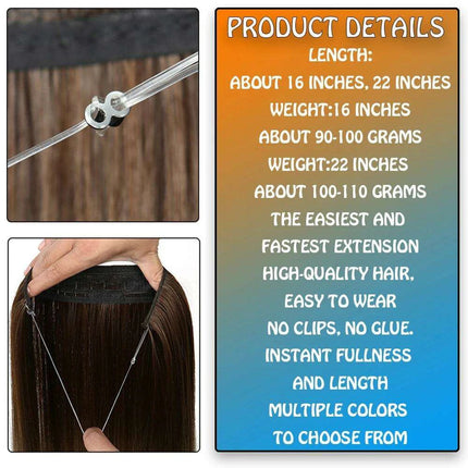 Blonde and Black Halo Hair Extensions for Effortless Volume and Length Boost