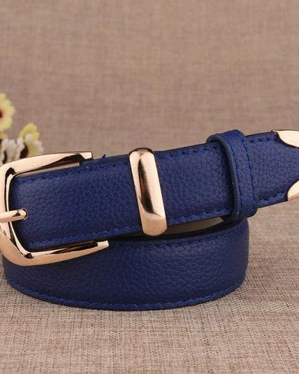 Chic Women's Leather Belt with Gold Buckle - Your Essential Style Upgrade