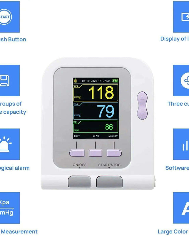 Veterinary Digital Blood Pressure Monitor for Pets - CONTEC08A-VET with Multiple Cuff Sizes and Integrated Software Solutions