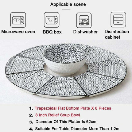 Sophisticated 9-Piece Porcelain Dining Set with 8 Versatile Soup Bowls (CZY-BS1030)