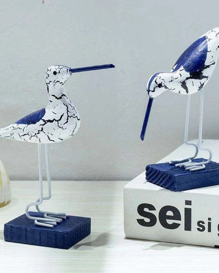 Seaside Elegance Handcrafted Wooden Seagull Sculpture - Unique Home and Event Decor