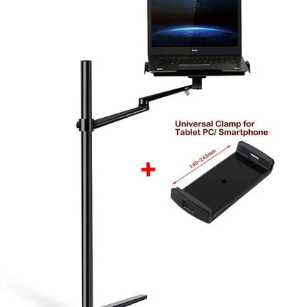 Adjustable Ergonomic Laptop and Tablet Stand with Smartphone Holder for 12-17" Devices