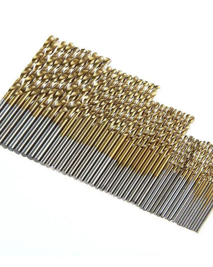 50-Piece Premium HSS Titanium Drill Bit Set for Woodworking and Metalworking