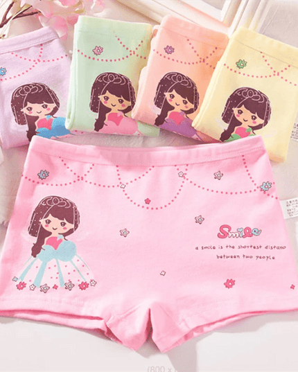 Adorable 5-Pack Cartoon Cotton Underwear Set for Toddler Girls Aged 2-10