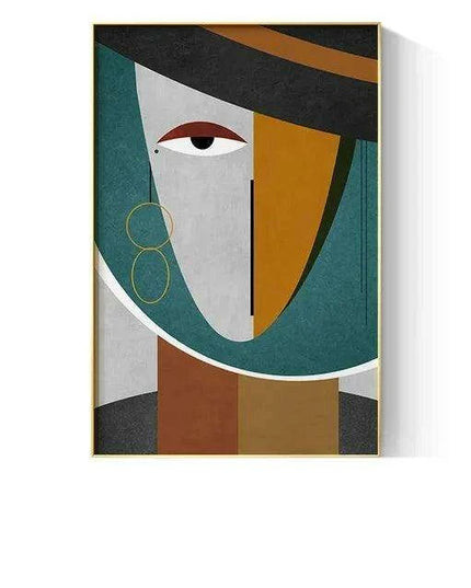 Chic Geometric Faces Canvas Artwork - Modern Wall Decor for Stylish Homes