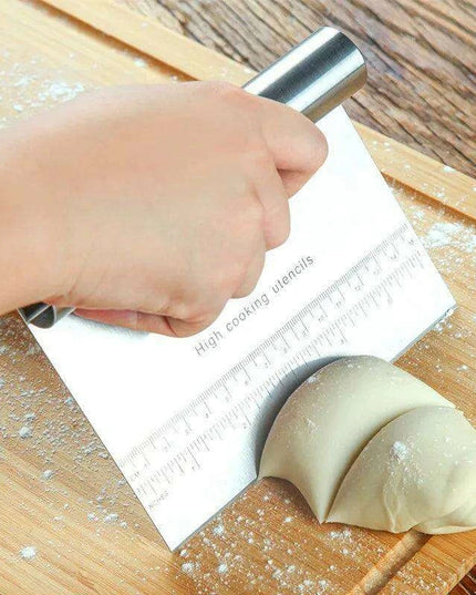 Stainless Steel Dough Scraper & Pastry Tool Set with Integrated Measuring Scale for Precision Baking