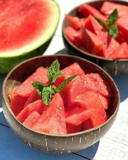 Handcrafted Coconut Bowl Collection with Wooden Spoon - Sustainable Natural Tableware for Salads, Desserts, and More (12-15cm)