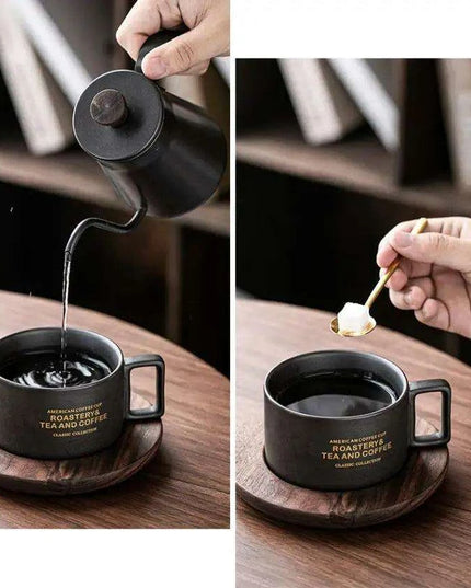 Retro Ceramic Mug and Spoon Set - Charming 320ml Drinkware for a Thoughtful Gift