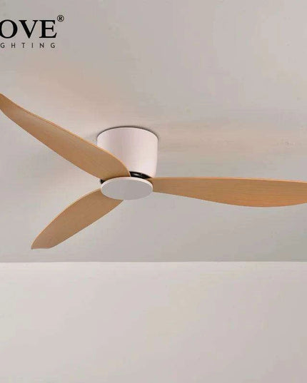Modern Black and White Remote-Controlled Low Profile Ceiling Fan - 30W DC Motor - No Light - Sleek Design - 220V