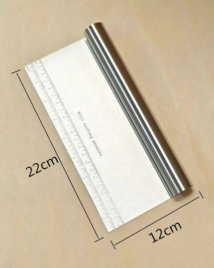 Stainless Steel Dough Scraper & Pastry Tool Set with Integrated Measuring Scale for Precision Baking