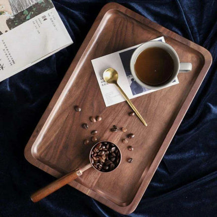 Luxury Black Walnut Serving Tray Collection - Exquisite Tableware for Upscale Dining