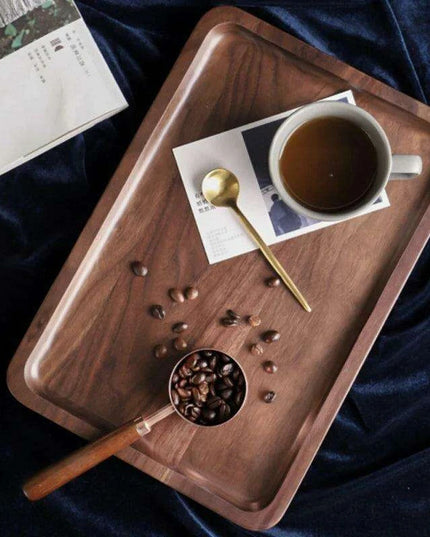 Luxury Black Walnut Serving Tray Collection - Exquisite Tableware for Upscale Dining