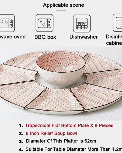 Sophisticated 9-Piece Porcelain Dining Set with 8 Versatile Soup Bowls (CZY-BS1030)