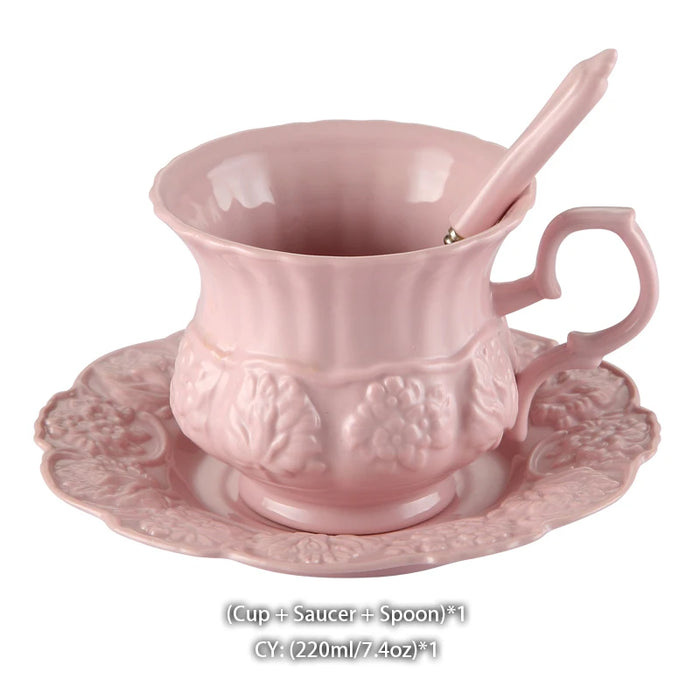 Vintage British Floral Tea Set - Elegant Pink Porcelain Teapot and Cup Duo