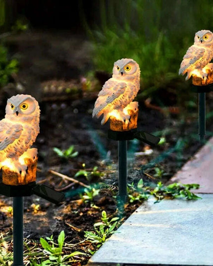 Enchanting Solar-Powered Owl and Parrot Garden Lights for Magical Outdoor Ambiance