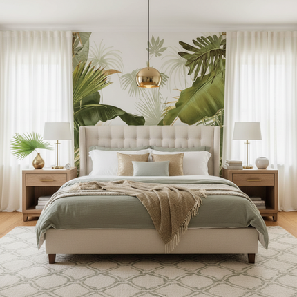 Custom Tropical Mural Wallpaper – Hand-Painted, Any Size