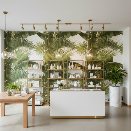 Custom Tropical Mural Wallpaper Hand Painted Any Size