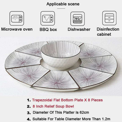 Sophisticated 9-Piece Porcelain Dining Set with 8 Versatile Soup Bowls (CZY-BS1030)