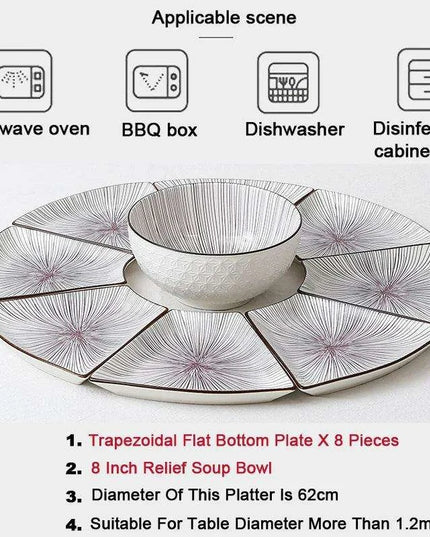 Sophisticated 9-Piece Porcelain Dining Set with 8 Versatile Soup Bowls (CZY-BS1030)