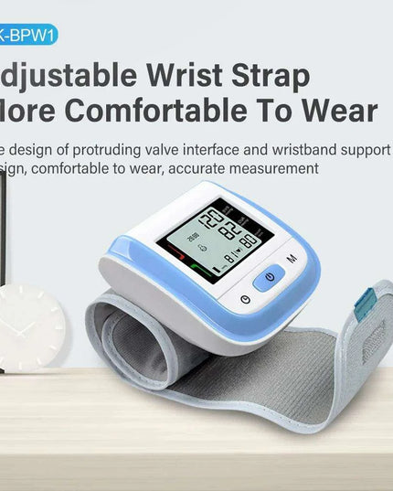 Portable Automatic Wrist Blood Pressure Monitor with Heart Rate Monitoring - Easy-to-Use Design