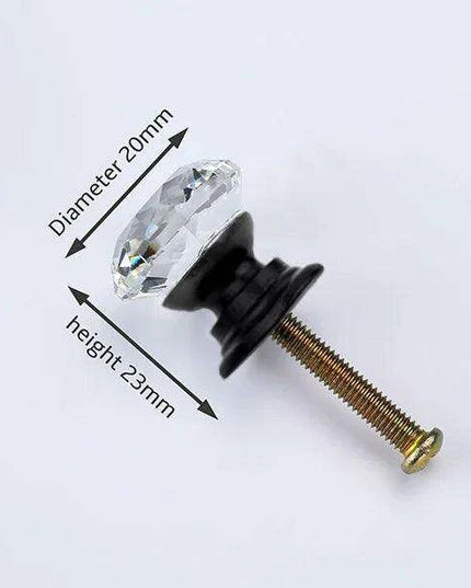 Luxurious Diamond-Shaped Glass Knobs with Elegant Gold Accents for Home Decor Upgrade